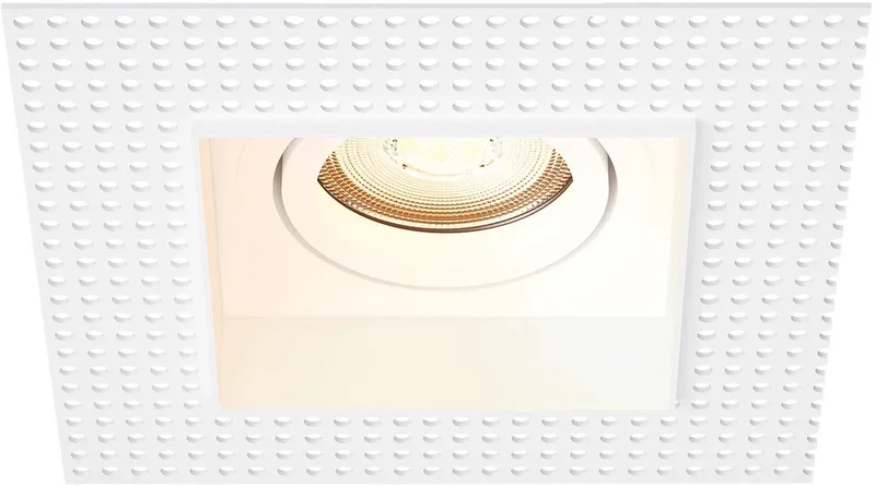 Trimless LED Inbouwspot Vierkant 130x130mm – Dimbaar – Kantelbaar – GU10 – 2700K – 3W – IP20 von Ledvion in Weiß – Produktfoto