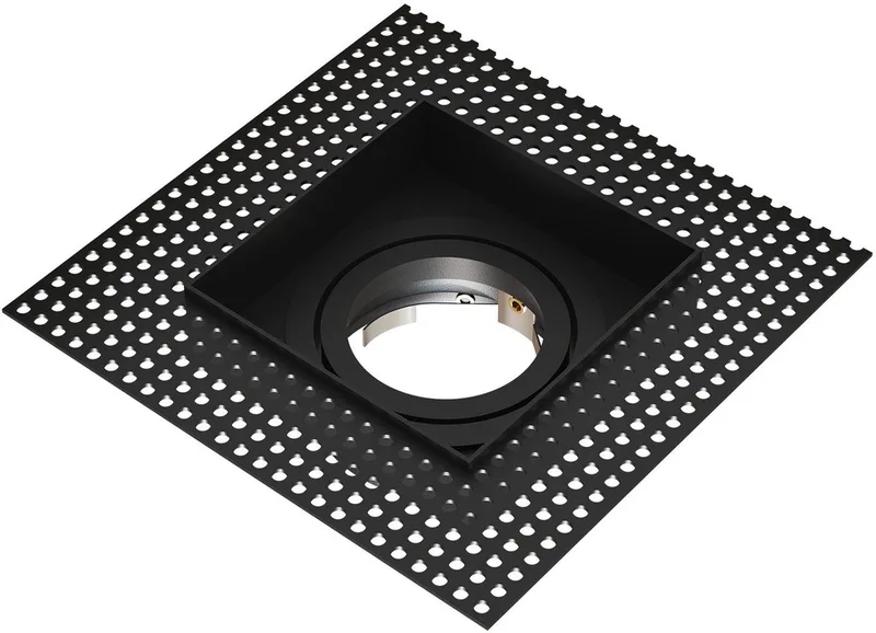 Trimless LED Inbouwspot Vierkant 130x130mm – Dimbaar – Kantelbaar – GU10 – IP20 de Ledvion en Noir – photo produit