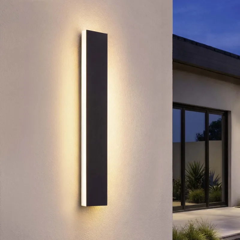Villa LED Buiten Wandlamp - 60 cm - IP65 Waterdicht - 14W - 2700K Extra Warm Wit de Ledvion en Noir – photo produit