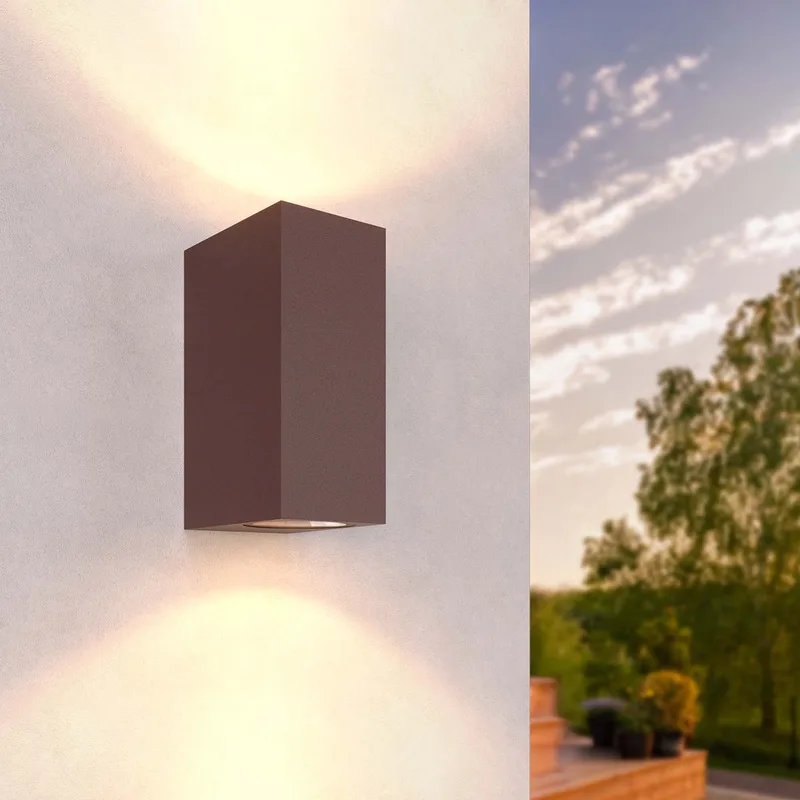 Wandlamp Buiten Cube, GU10 Fitting från Ledvion i Roest – produktbild