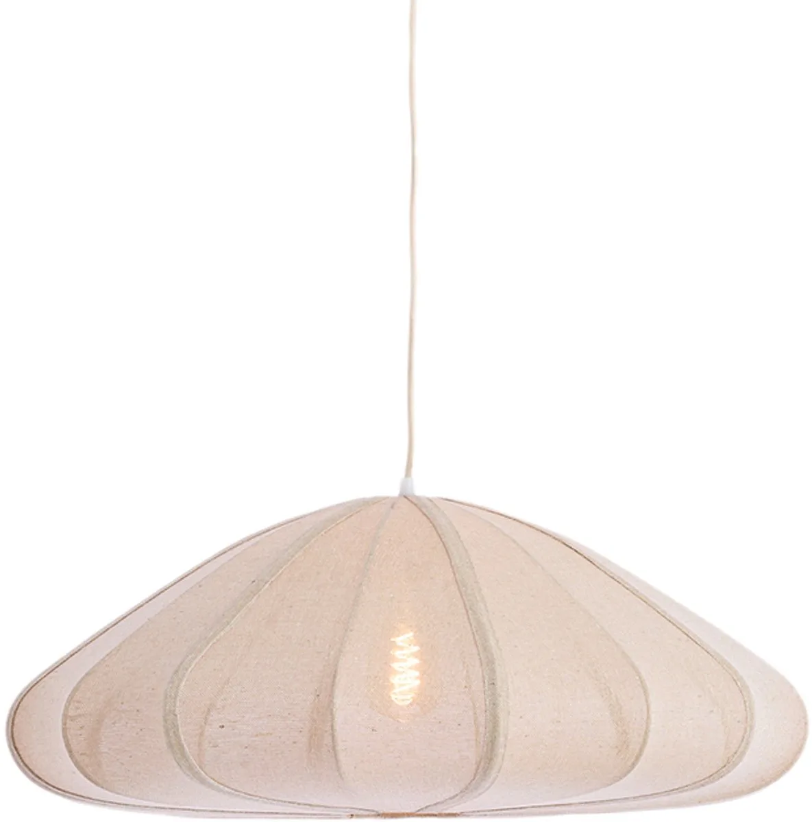 Hanglamp Cesano - Naturel - Ø64cm - Modern - Hanglampen Eetkamer, Slaapkamer, Woonkamer de Light & Living en Blanc – photo produit