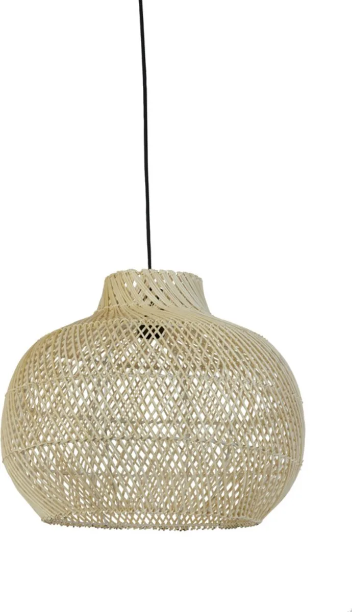Hanglamp Charita - Rotan - Ø46cm - Oosters - Hanglampen Eetkamer, Slaapkamer, Woonkamer de Light & Living en Marron – photo produit