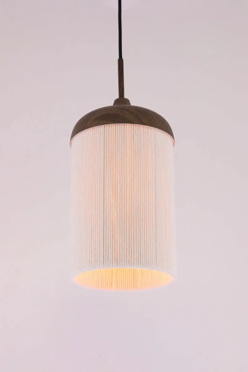 Hanglamp Dania - Bruin/Crème - Ø16cm - Modern - Hanglampen Eetkamer, Slaapkamer, Woonkamer von Light & Living in Braun – Produktfoto