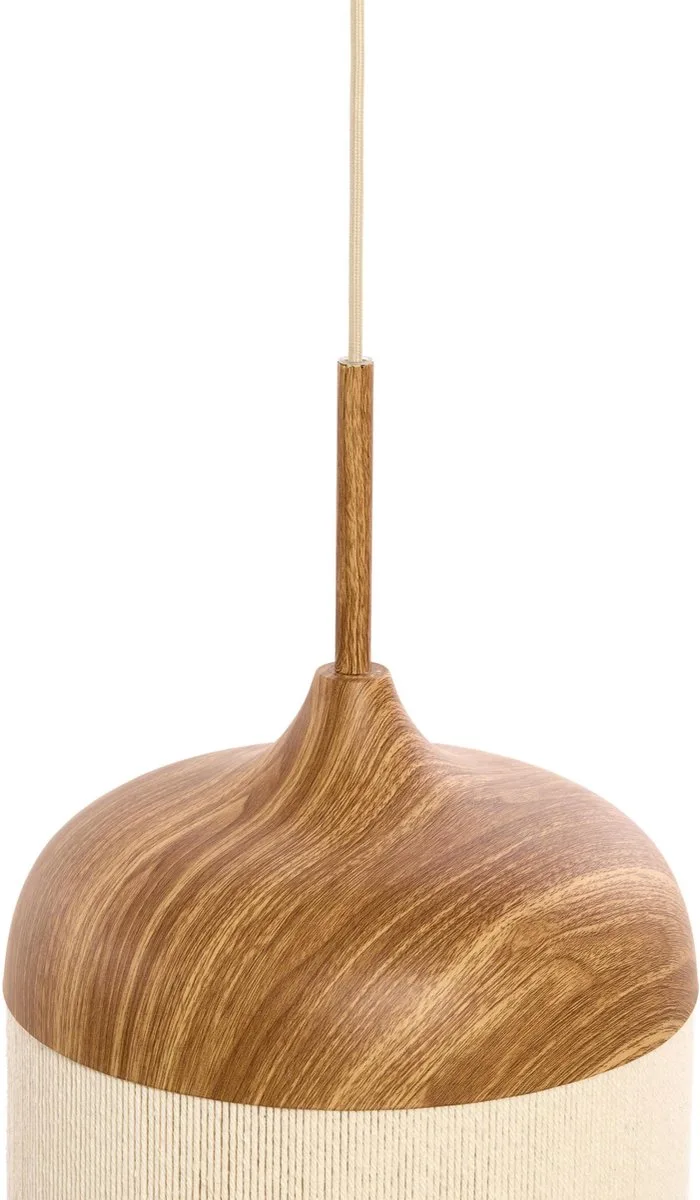 Hanglamp Dania - Naturel/Crème - Ø16cm - Modern - Hanglampen Eetkamer, Slaapkamer, Woonkamer von Light & Living in Natur – Produktfoto