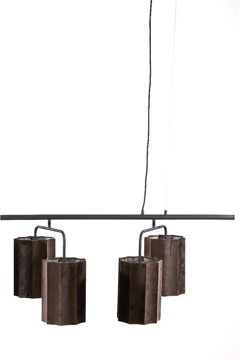 Hanglamp Edisa 6-Lamps de Light & Living en Donkerbruin – photo produit