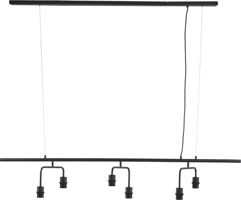 Hanglamp Edisa 6-Lamps fra Light & Living i Mat Zwart – produktbillede