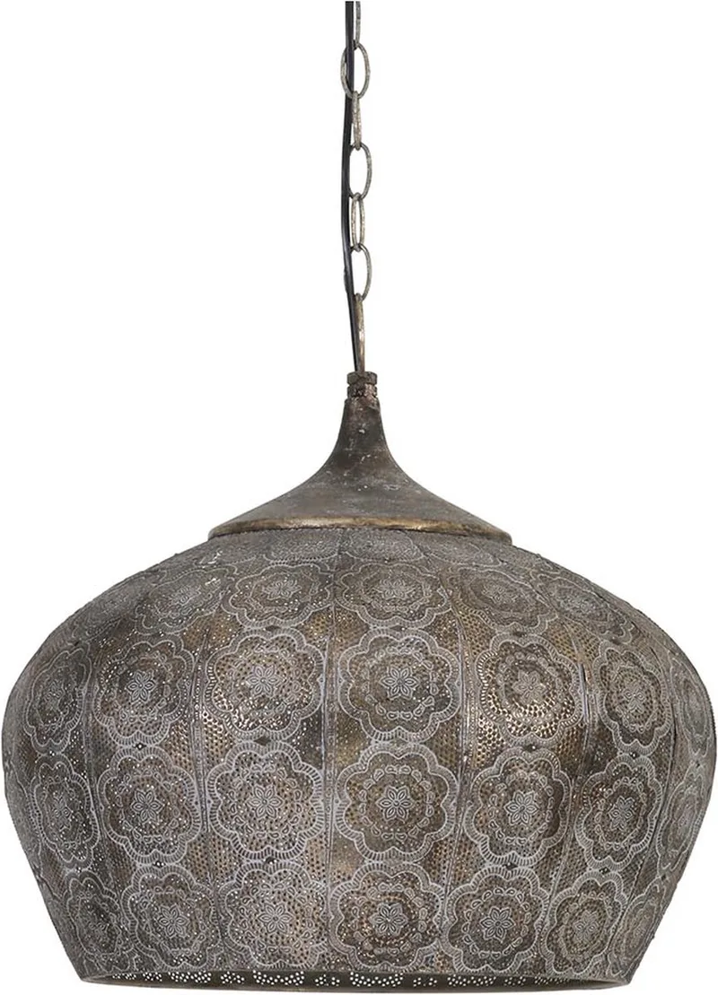 Hanglamp Emine - 43.5x43.5x40.5cm - Modern - Hanglampen Eetkamer, Slaapkamer, Woonkamer de Light & Living en Marron – photo produit