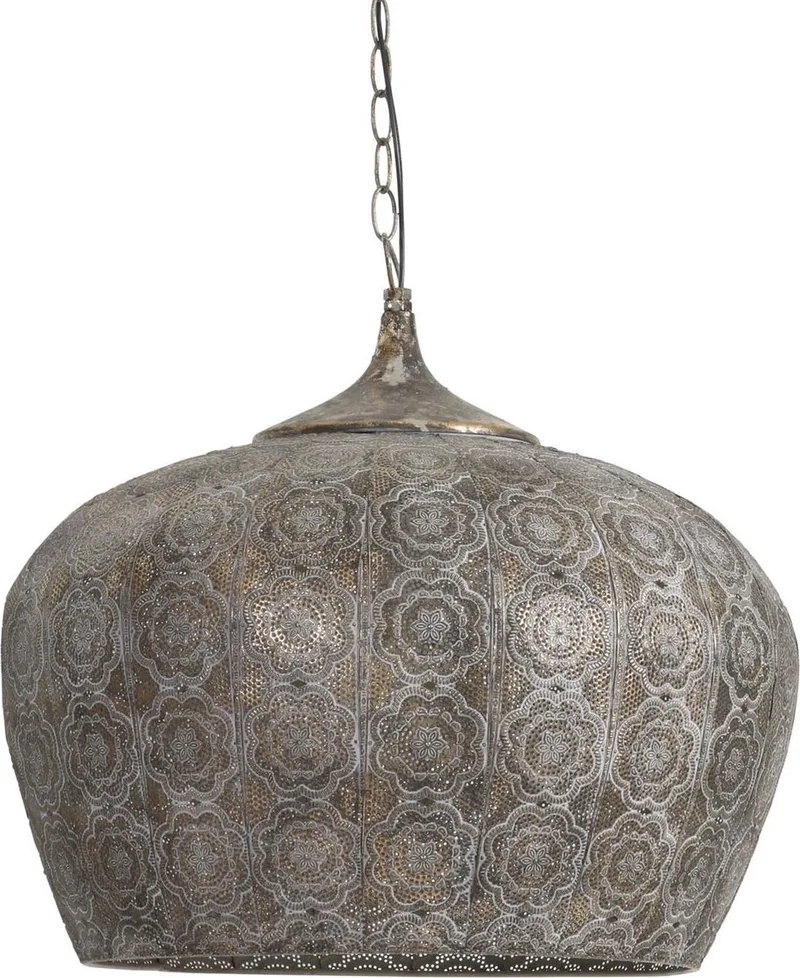 Hanglamp Emine - Antiek Brons - Ø51,5cm - Oosters - Hanglampen Eetkamer, Slaapkamer, Woonkamer by Light & Living in Brown – product photo