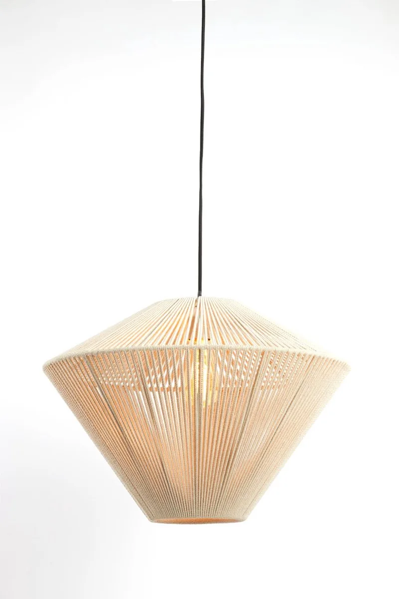 Hanglamp Felida - Crème - Ø56cm - Modern - Hanglampen Eetkamer, Slaapkamer, Woonkamer de Light & Living en Marron – photo produit