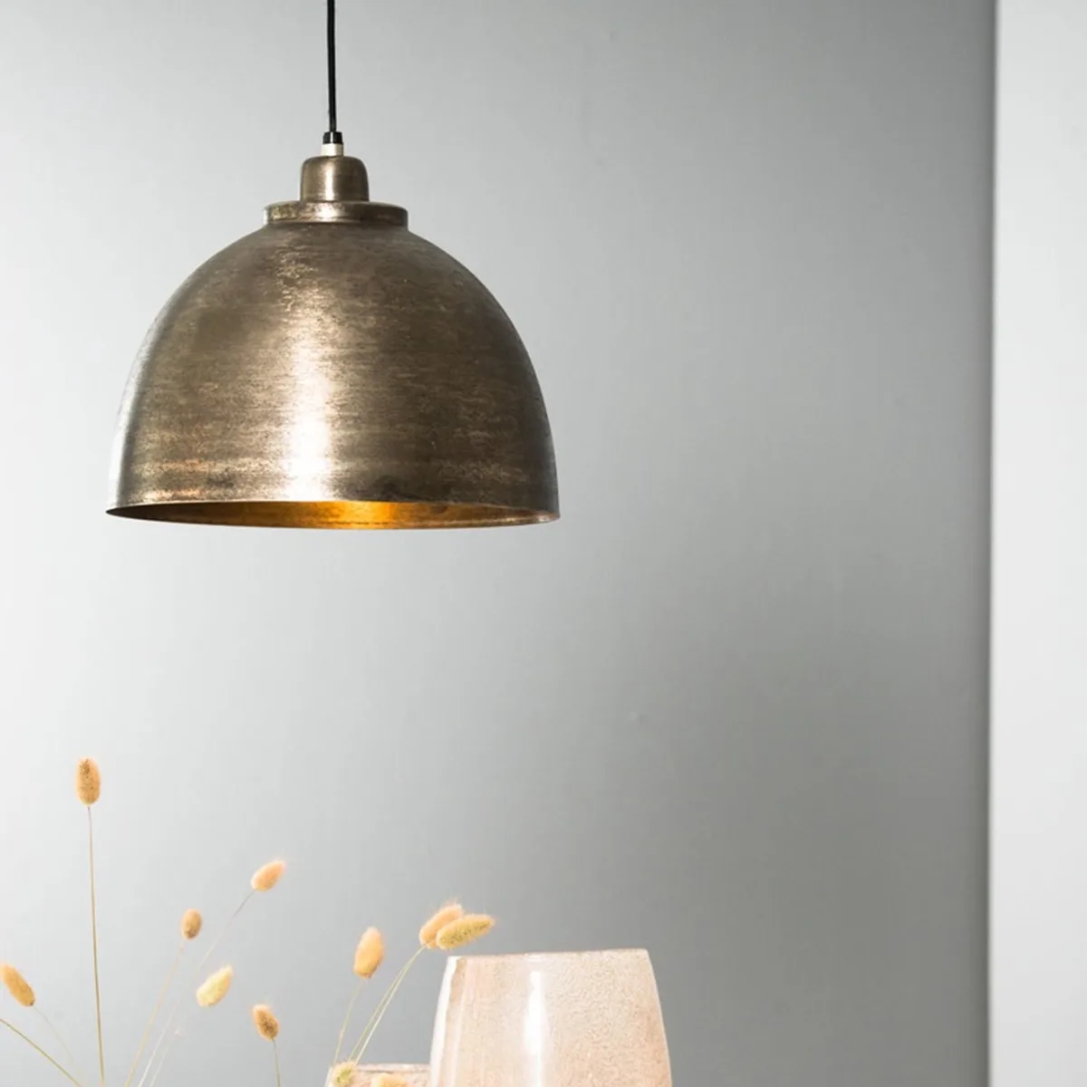Hanglamp KYLIE - donker ruw nikkel - M de Light & Living en Argent – photo produit