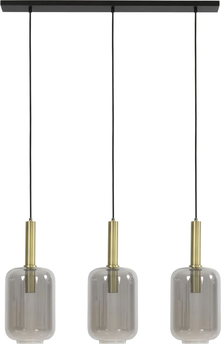 Hanglamp Lekar - Antiek - 100x22x32cm - 3L - Modern - Hanglampen Eetkamer, Slaapkamer, Woonkamer by Light & Living in Bronze – product photo