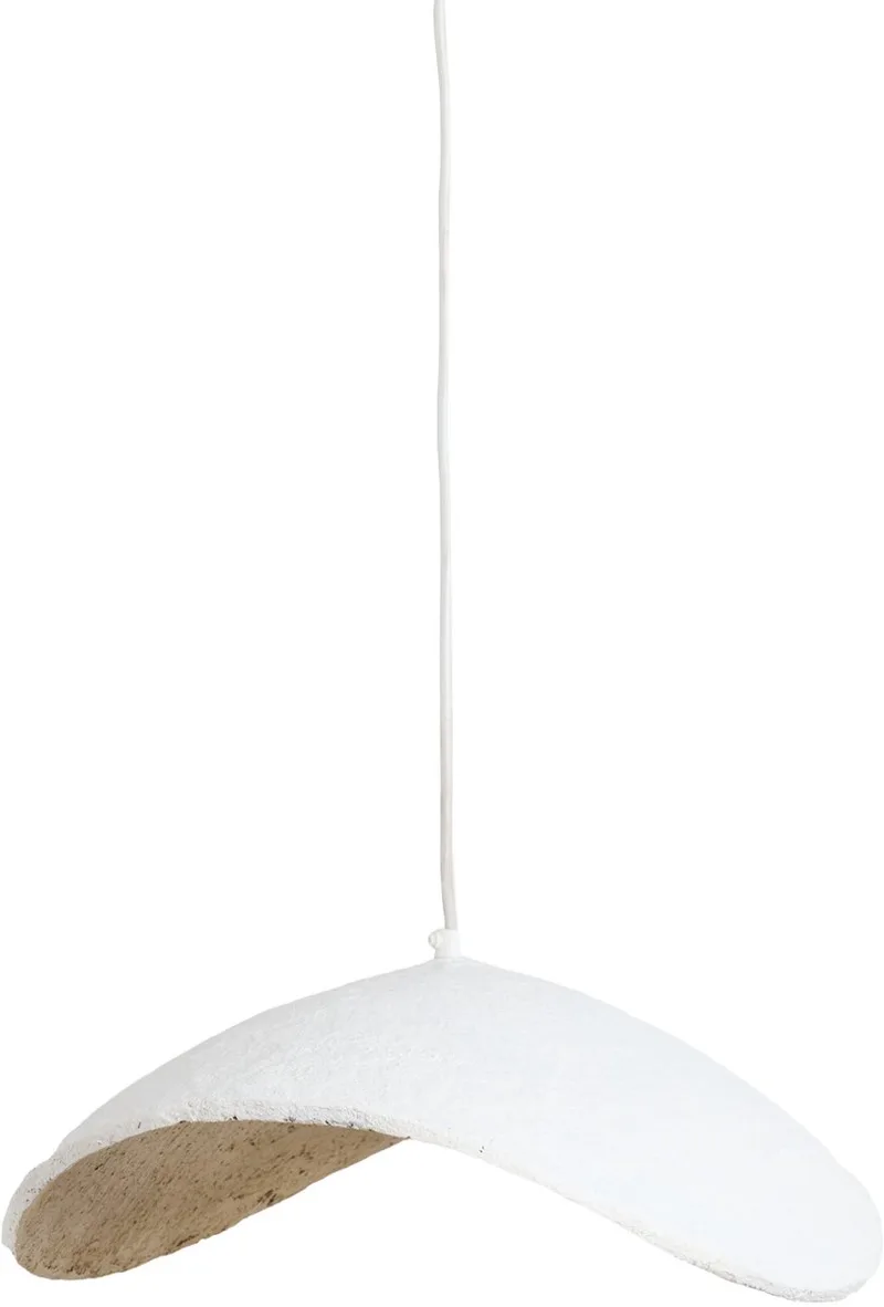 Hanglamp Lonia - Crème - 53x43x18cm - Modern - Hanglampen Eetkamer, Slaapkamer, Woonkamer de Light & Living en Blanc – photo produit