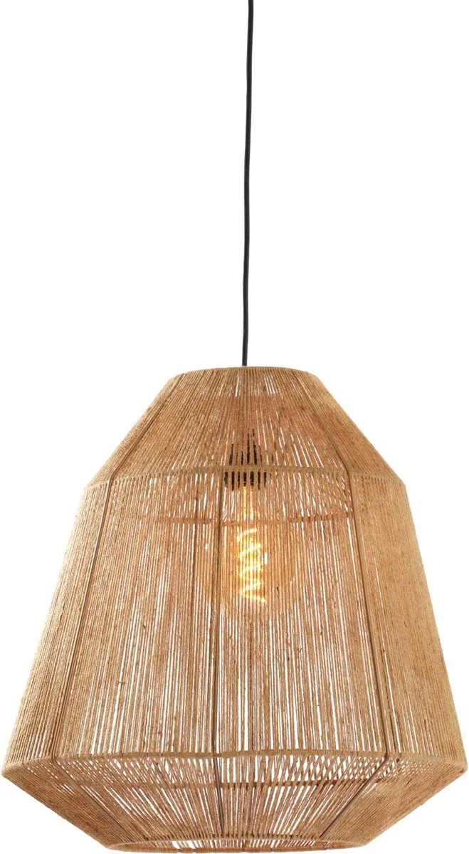 Hanglamp Malva - Jute - Ø50cm - Botanisch - Hanglampen Eetkamer, Slaapkamer, Woonkamer de Light & Living en Marron – photo produit