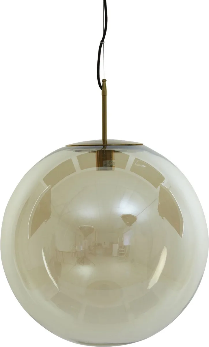Hanglamp Medina - Glas Amber - Ø48cm - Modern - Hanglampen Eetkamer, Slaapkamer, Woonkamer von Light & Living in Gold – Produktfoto