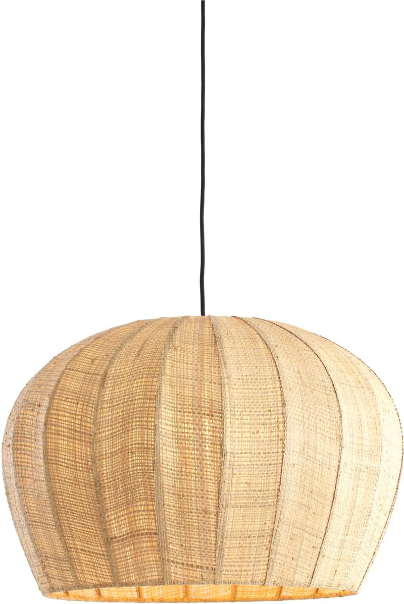 Hanglamp Rafaella - Naturel - Ø51cm - Modern - Hanglampen Eetkamer, Slaapkamer, Woonkamer de Light & Living en Marron – photo produit