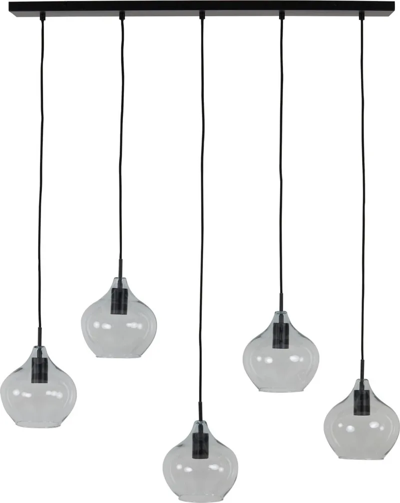 Hanglamp Rakel - 104x20x120cm - 5L - Modern - Hanglampen Eetkamer, Slaapkamer, Woonkamer de Light & Living en Noir – photo produit