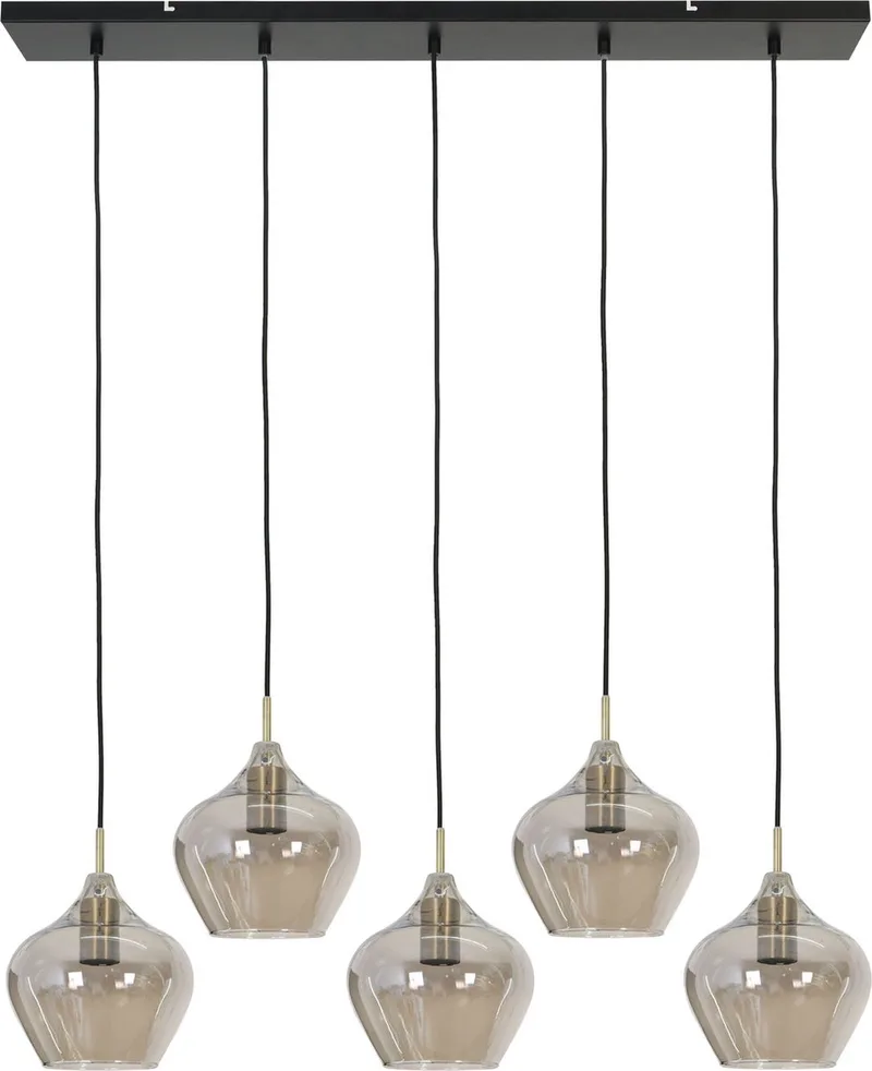 Hanglamp Rakel - Antiek - 5L 104x20x120cm - Modern - Hanglampen Eetkamer, Slaapkamer, Woonkamer de Light & Living en Bronze – photo produit