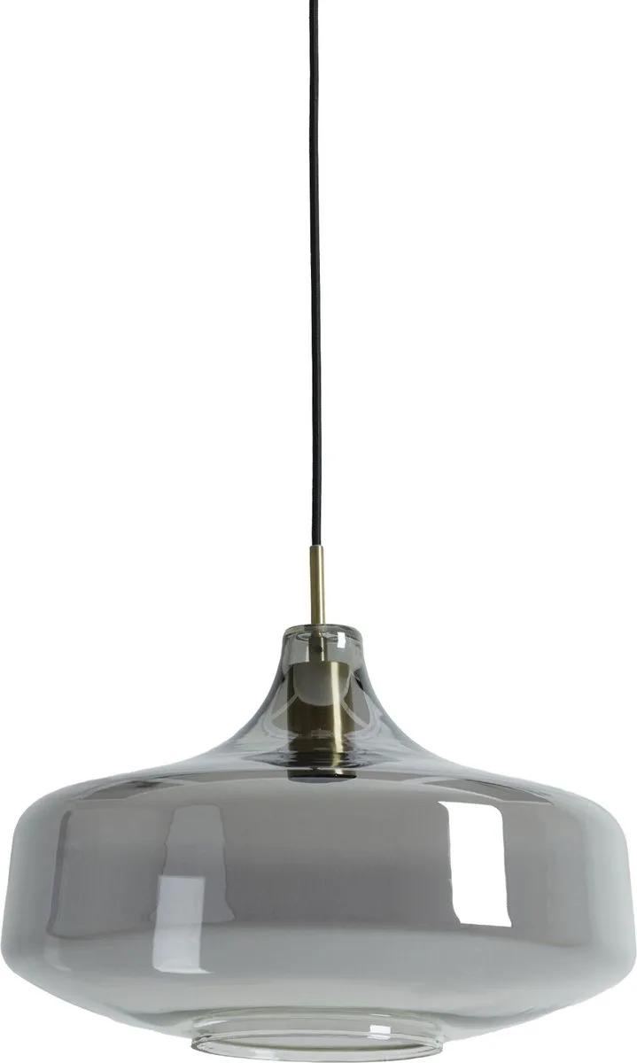 Hanglamp Solna - Smoke Glas - Ø39,5cm - Modern - Hanglampen Eetkamer, Slaapkamer, Woonkamer de Light & Living en Bronze – photo produit