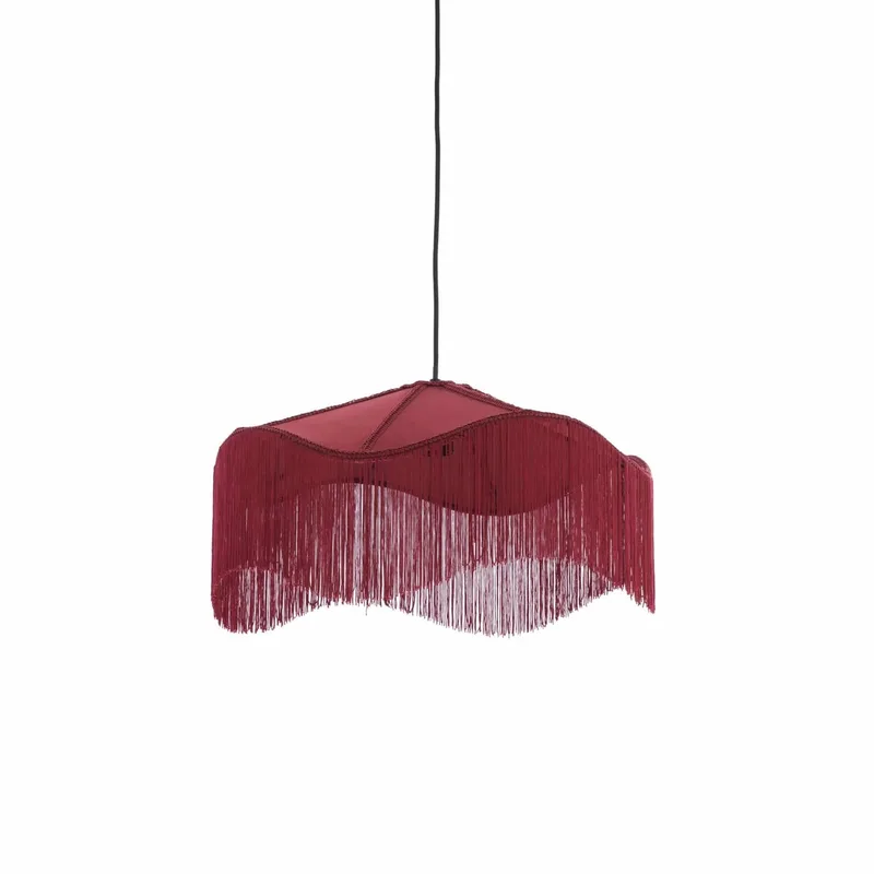 Hanglamp Tiffany - Ø50x28cm - Retro - Hanglampen Eetkamer, Slaapkamer, Woonkamer från Light & Living i Röd – produktbild