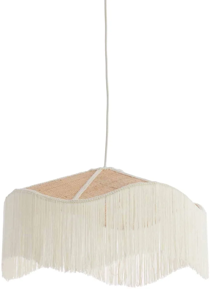 Hanglamp Tiffany - Ø50x28cm - Retro - Hanglampen Eetkamer, Slaapkamer, Woonkamer fra Light & Living i Hvid – produktbillede