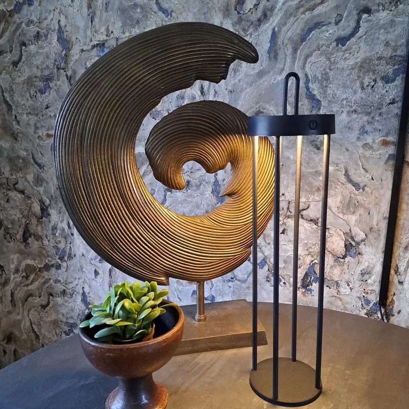 Oplaadbare Tafellamp - voor binnen en buiten - LED-Ø13x50 cm - ISALO de Light & Living en Noir – photo produit