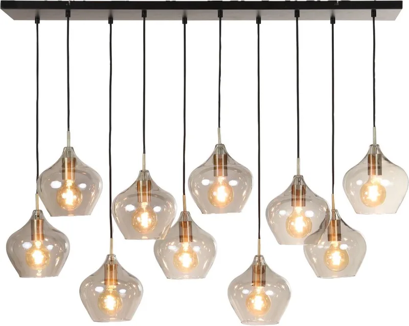 Rakel Hanglamp - Antiek Brons/Smoke - 10L - 124x35x60cm von Light & Living in Grau – Produktfoto