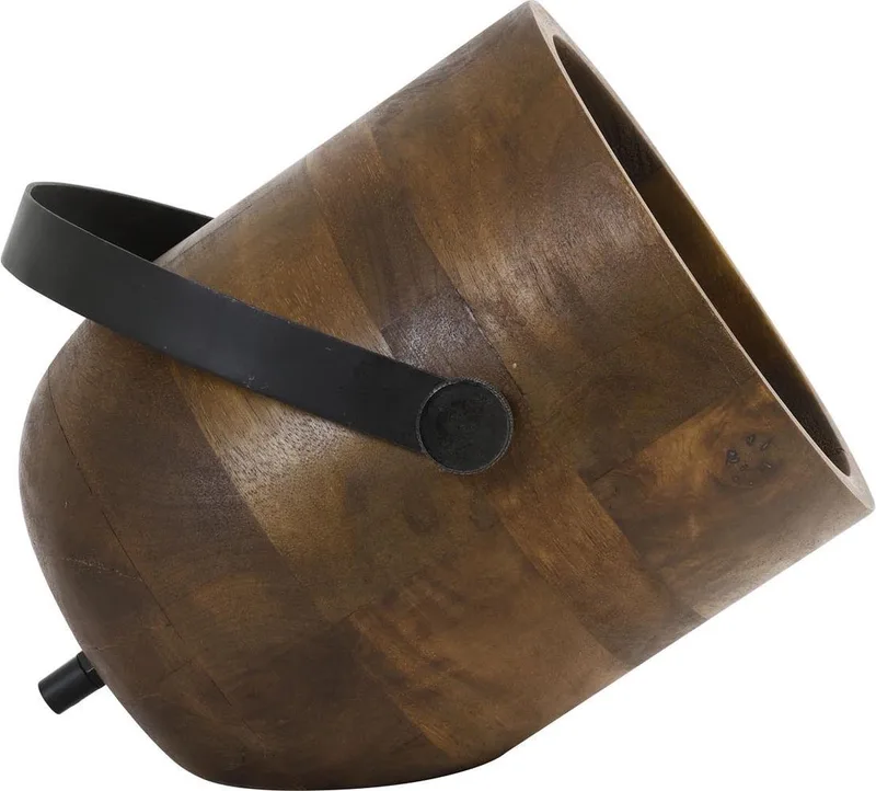 Rehan Tafellamp - Hout/Zwart - 24x20x23cm de Light & Living en Marron – photo produit