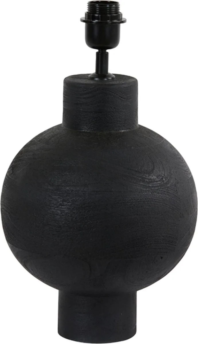 Tafellamp Barumi - Mangohout - 42cm - Mat - excl. kap de Light & Living en Noir – photo produit