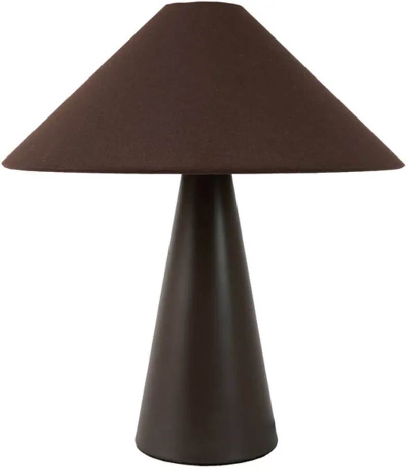 Tafellamp E14 Ø40x44,5 cm DOLORE donker bruin+linnen d de Light & Living en Marron – photo produit