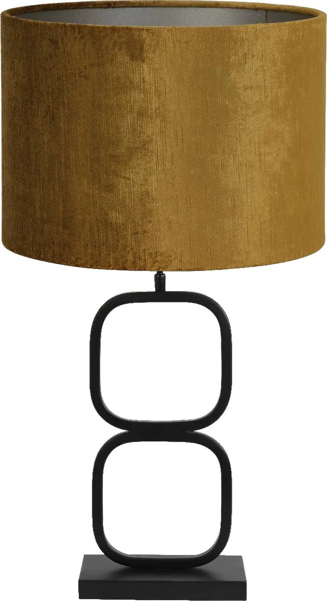 Tafellamp Lutika/Gemstone - Zwart/Goud - Ø30x67cm - Tafellamp met kap by Light & Living in Black, Gold – product photo