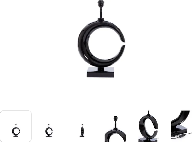 Tafellamp Maan 60cm hoog - (excl. kap) de Light & Living en Noir – photo produit