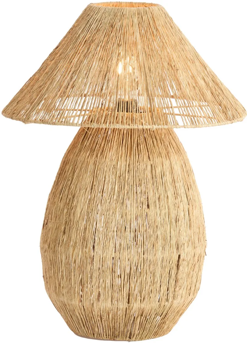 Tafellamp - Maruva - textiel - Ø 40cm - E27 - 1898883 von Light & Living in Natur – Produktfoto