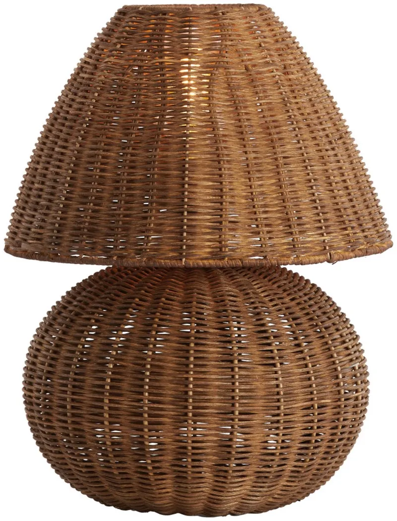 Tafellamp - Mavon - rotan - Ø 28cm - E27 - 1898083 fra Light & Living i Brun – produktbillede
