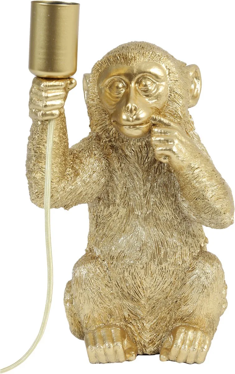 Tafellamp Monkey - 20x19,5x34cm - Bohemian de Light & Living en Or – photo produit