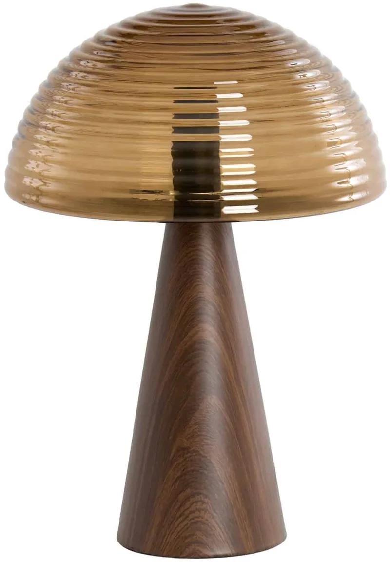 Tafellamp Mueda - Donkerbruin - Ø30cm - Modern by Light & Living in Brown – product photo