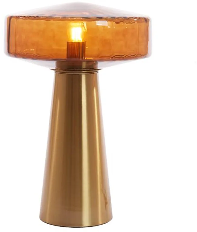 Tafellamp Pleat Glas, 45cm von Light & Living in Braun – Produktfoto