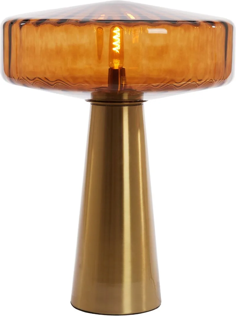 Tafellamp Pleat Glas, 53cm van Light & Living in Bruin – productfoto