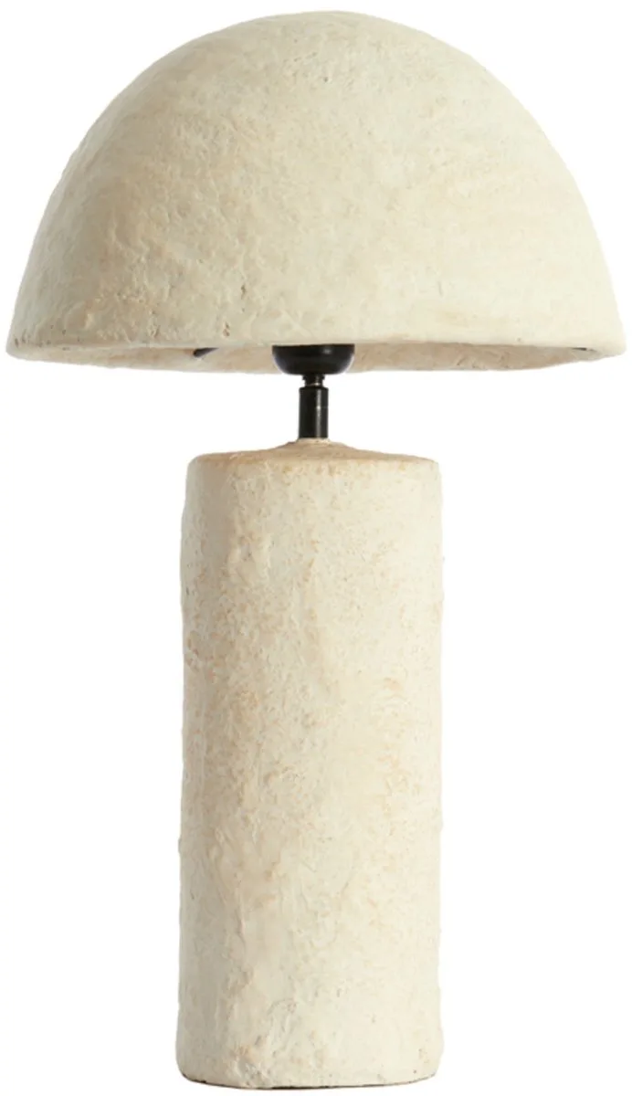 Tafellamp Qazu Papier Maché, 48cm von Light & Living in Creme – Produktfoto