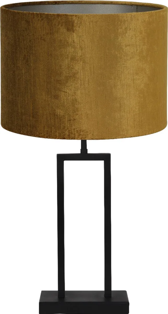 Tafellamp Shiva/Gemstone - Zwart/Goud - Ø30x62cm - Tafellamp met kap von Light & Living in Schwarz, Gold – Produktfoto
