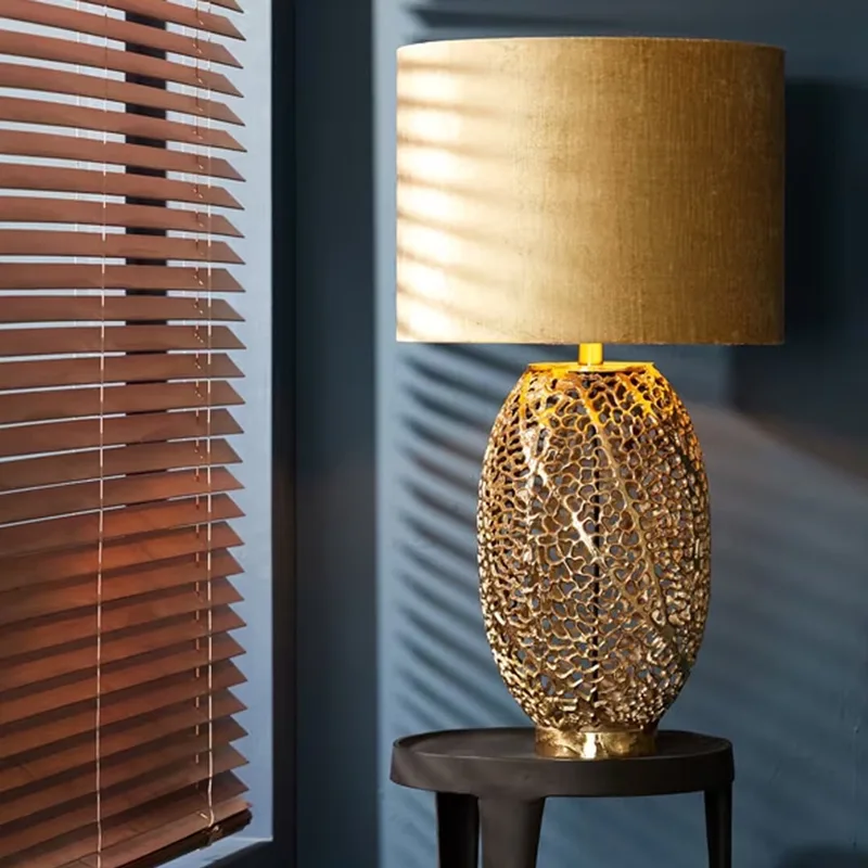 Tafellamp Sinula 44cm - (excl. kap) by Light & Living in Gold – product photo