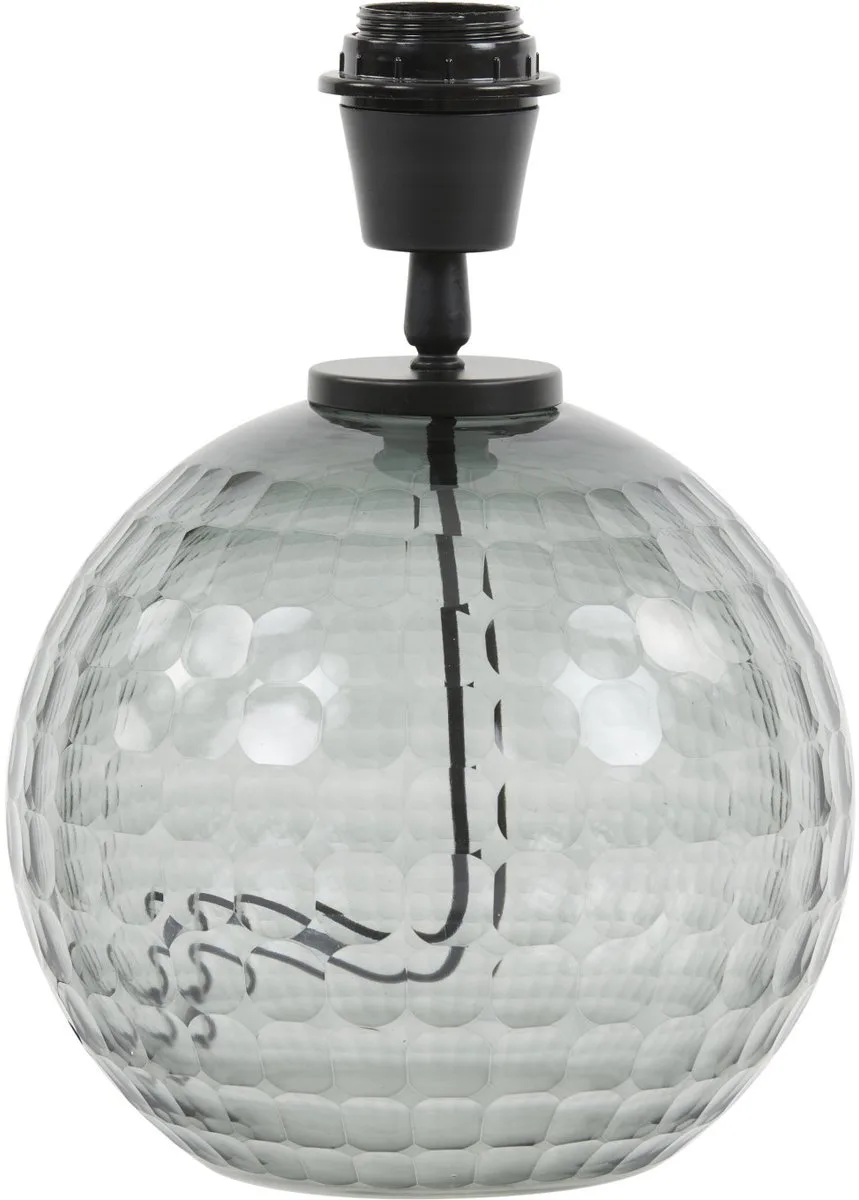 Tafellamp Taiki - Glas - 28cm - excl. kap von Light & Living in Smoke, Schwarz – Produktfoto