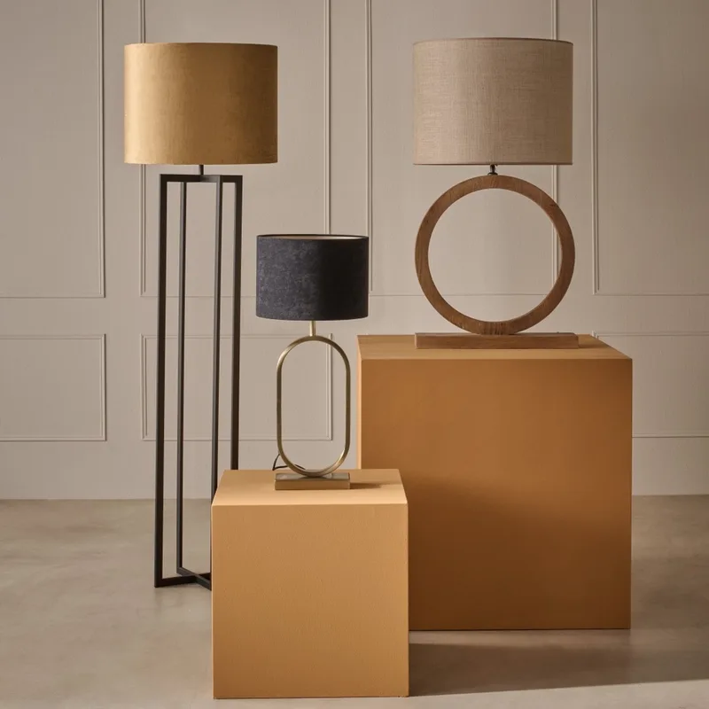 Tafellamp Tinar 64cm hoog - (excl. kap) de Light & Living en Mat Bruin – photo produit