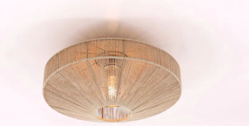 Touwlamp plafondlamp naturel diameter 43cm by Light & Living in Touw – product photo