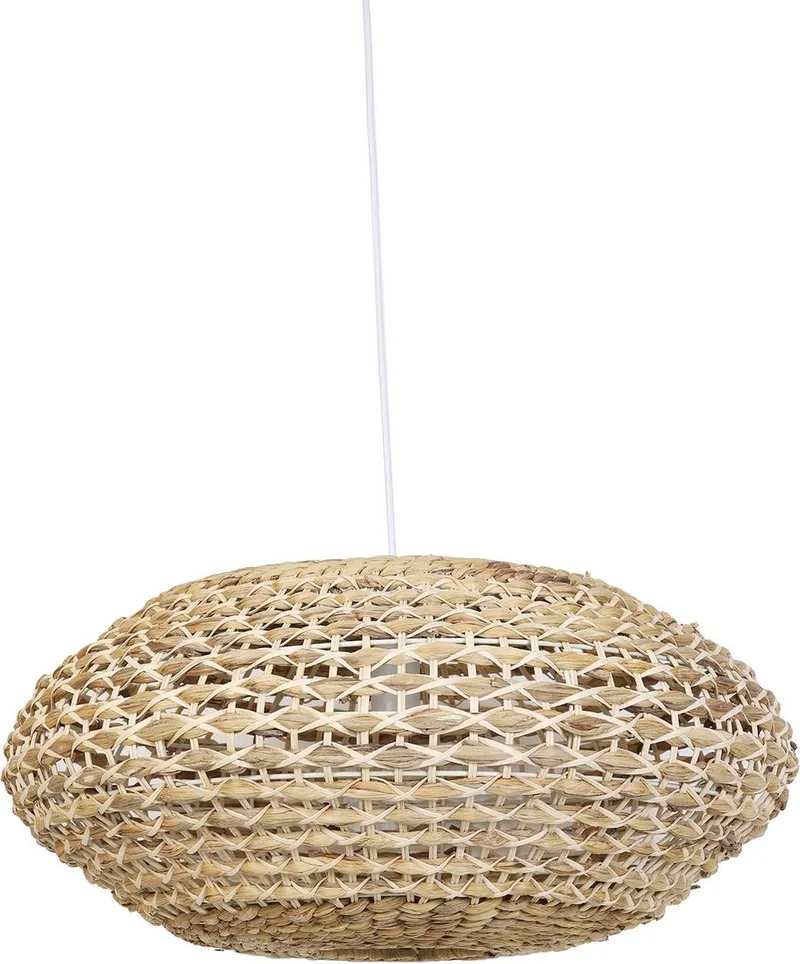 Tripoli Hanglamp - Rotan Naturel/Wit - Ø60x29,5cm de Light & Living en Marron – photo produit