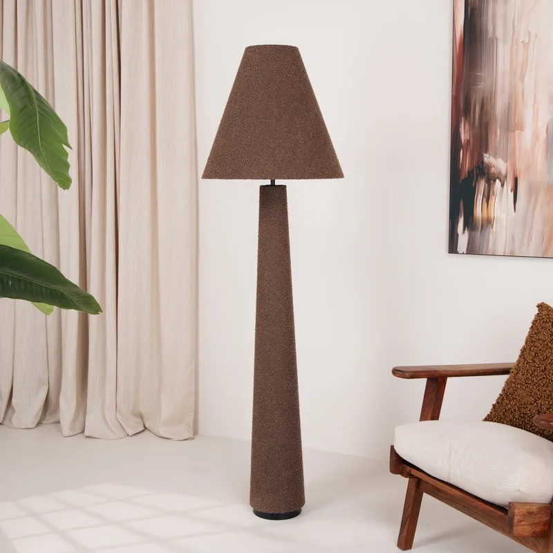 Vloerlamp Devia Bouclé, 168cm de Light & Living en Marron – photo produit