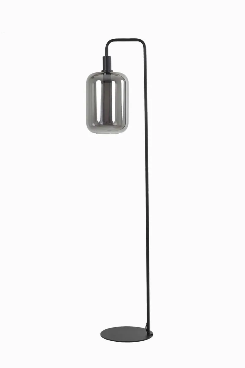 Vloerlamp Lekar - Zwart - 35.5x28x155cm - Modern - Staande lampen voor Woonkamer - Slaapkamer von Light & Living in Grau – Produktfoto