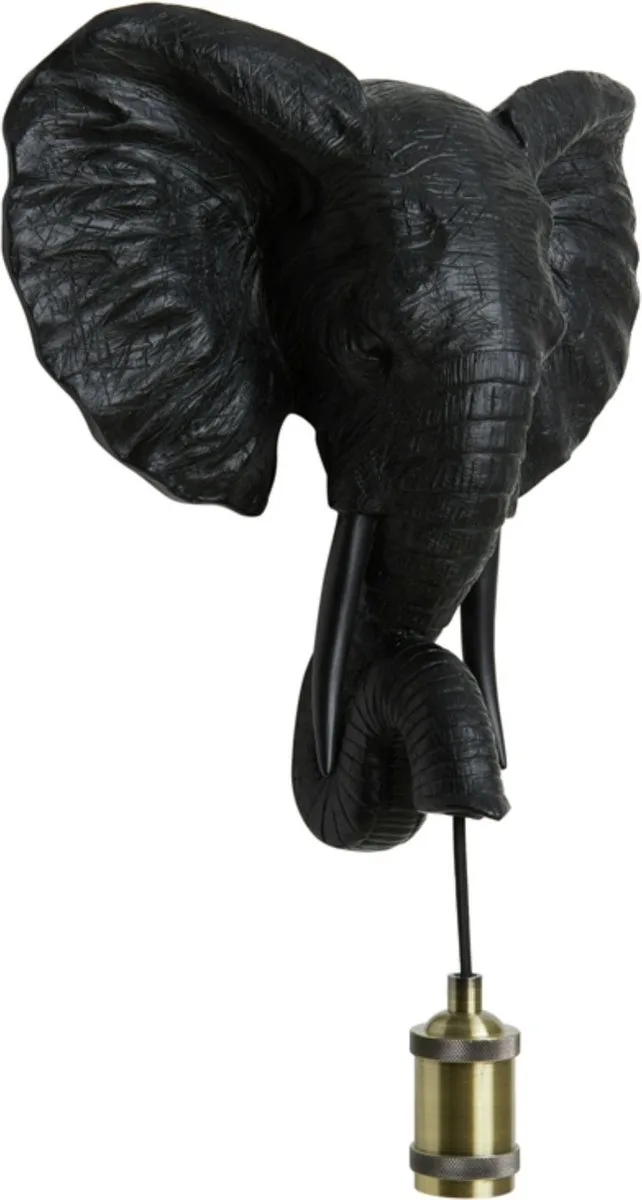 Wandlamp Elephant - 35x13x36cm - Binnen Modern de Light & Living en Noir – photo produit