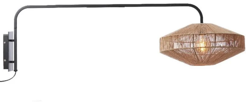 Wandlamp Lyra - Naturel/Mat von Light & Living in Schwarz – Produktfoto