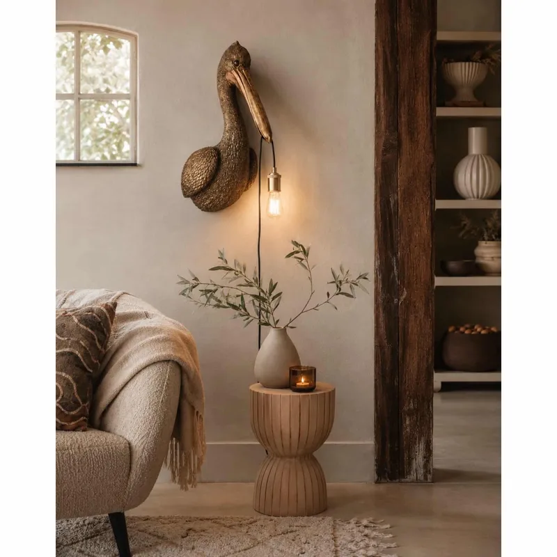 Wandlamp Pelikaan - Antiek - 33x28x63cm - Binnen Modern fra Light & Living i Bronze – produktbillede