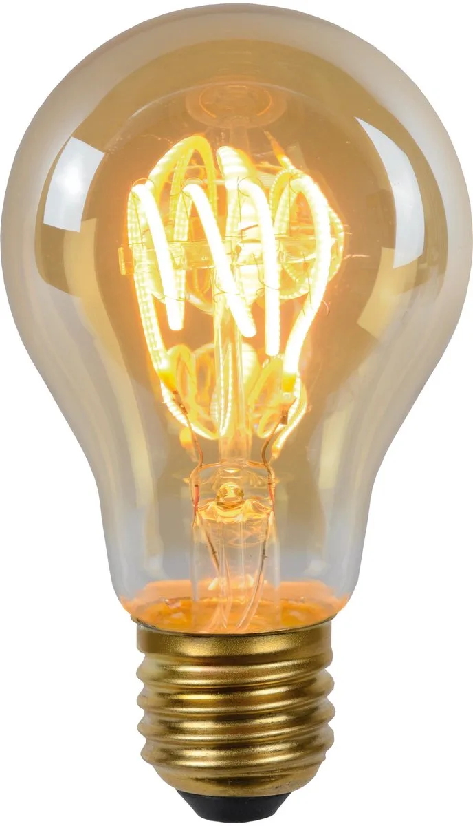 A60 - Filament lamp - Ø 6 cm - LED 3 StepDim (Memory) - E27 - 1x4,9W 2200K - Amber von Lucide – Produktfoto